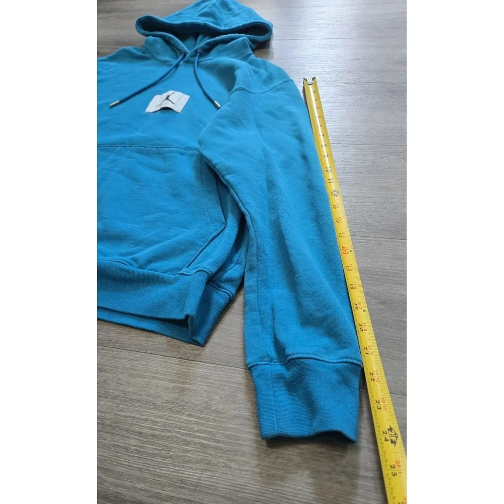 Nike Air Jordan Essential Flight Fleece Pullover Hoodie Cyber Teal Size Small
